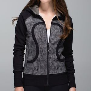 Lululemon burlap texture black dune scuba hoodie